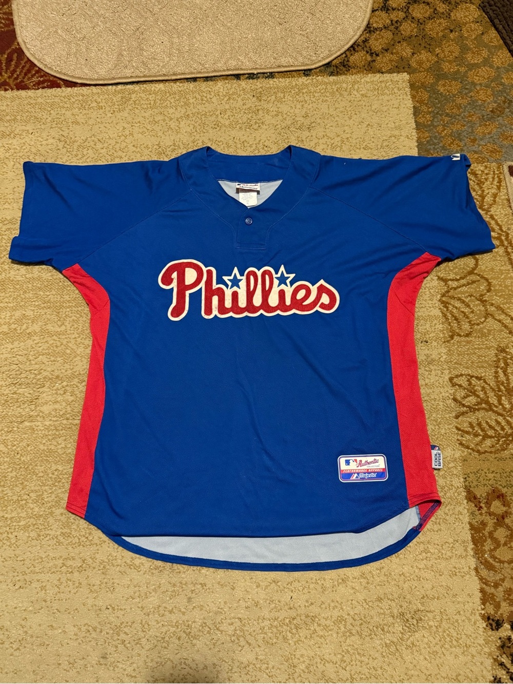 Majestic Phillies Men’s Jersey in Blue with Red Accents